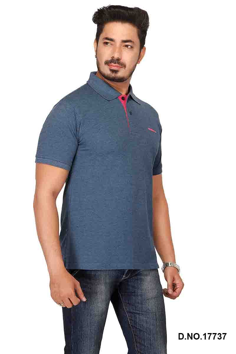 RE FPT 2-H. BLUE POLO T SHIRT