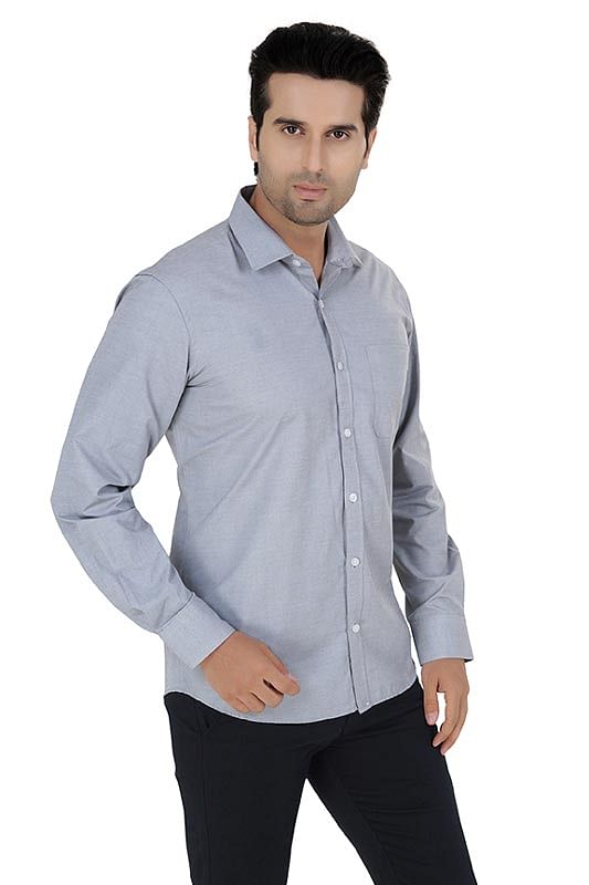 Light Grey Plain Formal Shirt