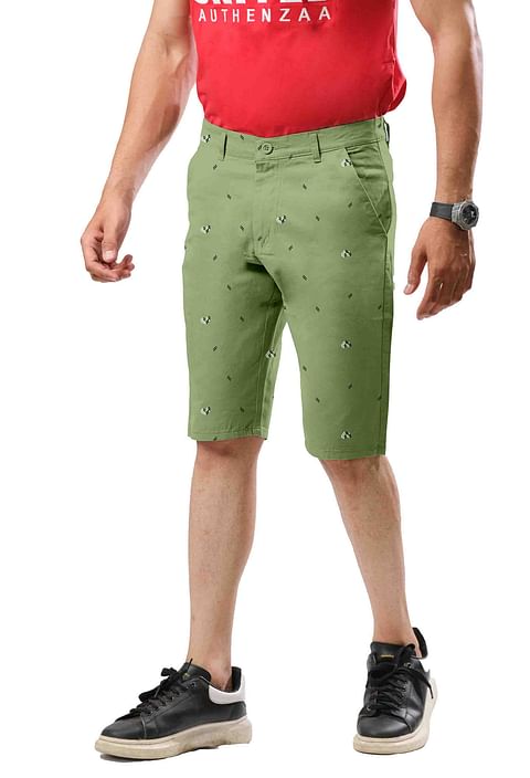 Authenzaa Shorts-CS-SH0003, Parrot Green