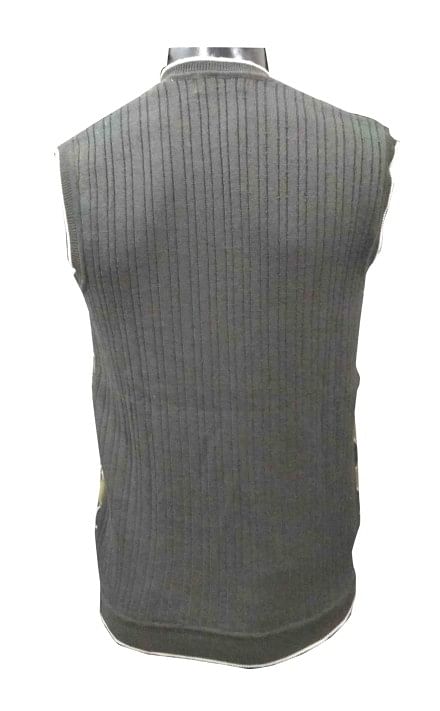 SL V NECK - Gray Mehndi Sleeveless Sweater