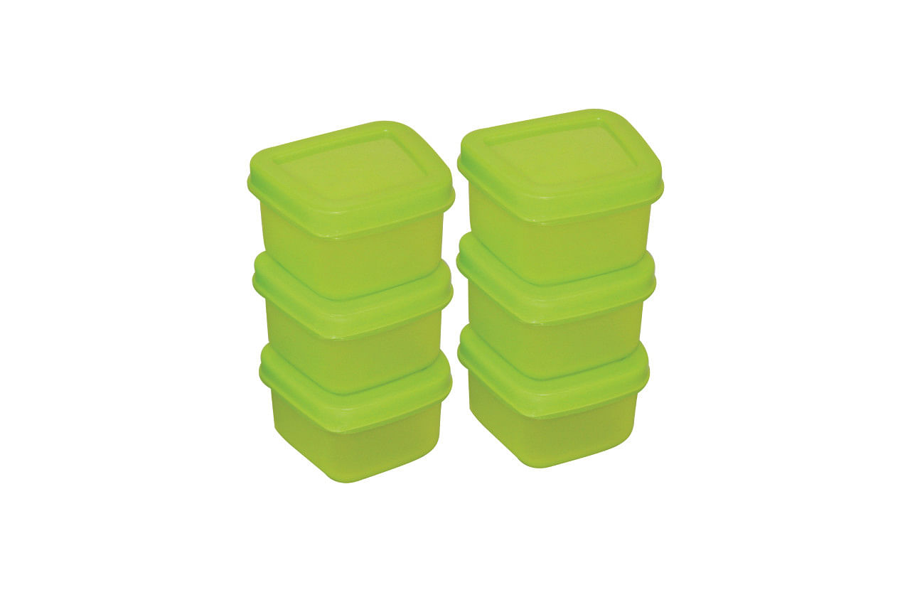Mini Food Container set 90 ml(Set Of 6) SHADE-GREEN
