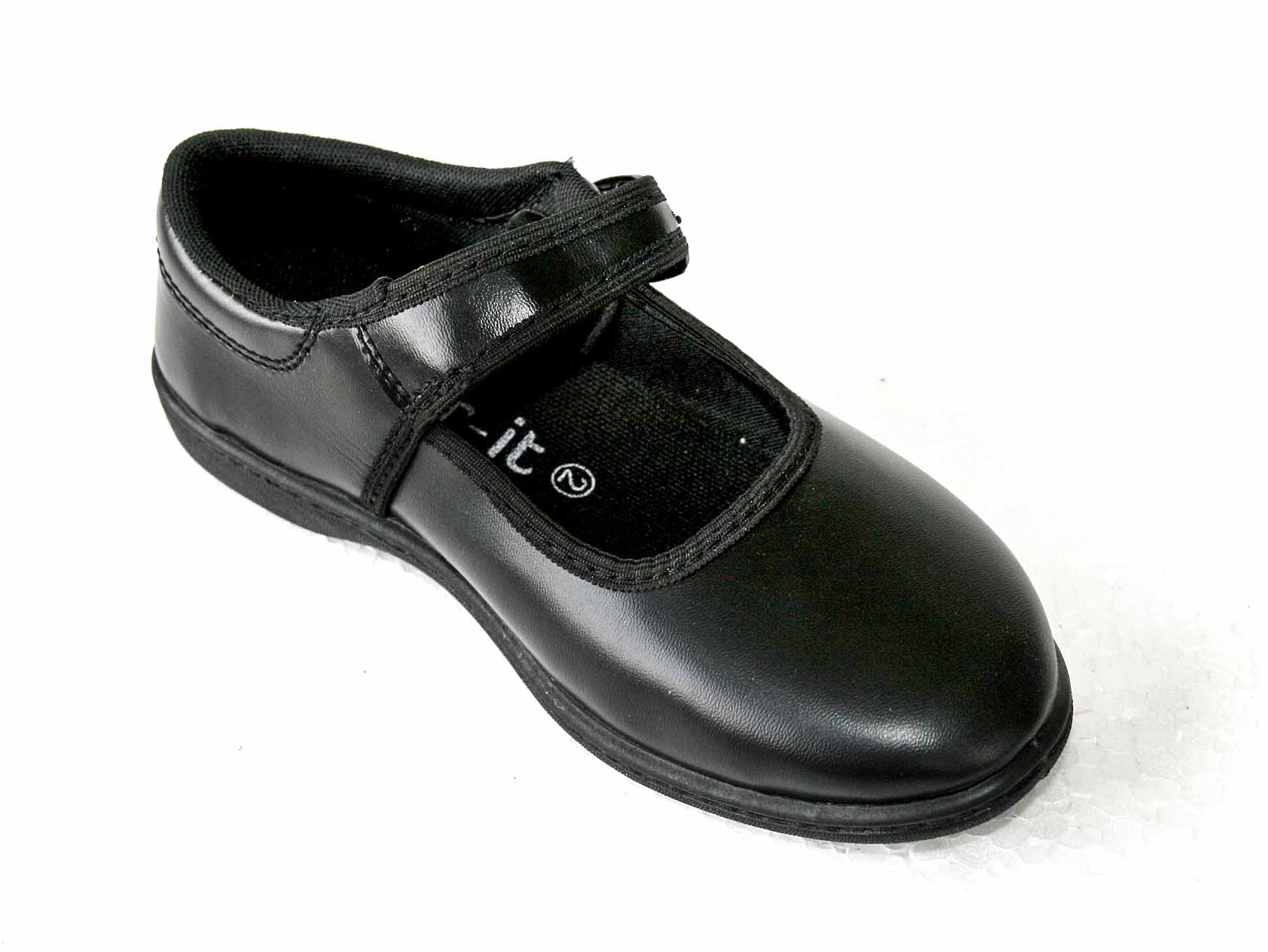 Pair-it Girls PVC School Shoe-Size- 1,2,3 - Color Black