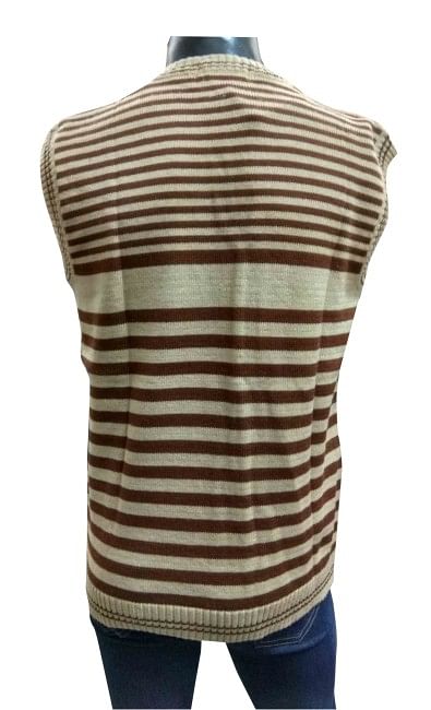 Sleeveless V Neck POLO BROWN Sweaters