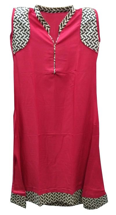 TAMANNA 10595 - Pink 1 Cotton Stitched Kurti
