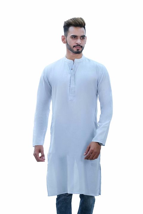 Authenzaa Estalio Full Sleeve Kurta TR-ET1001, Light Blue 