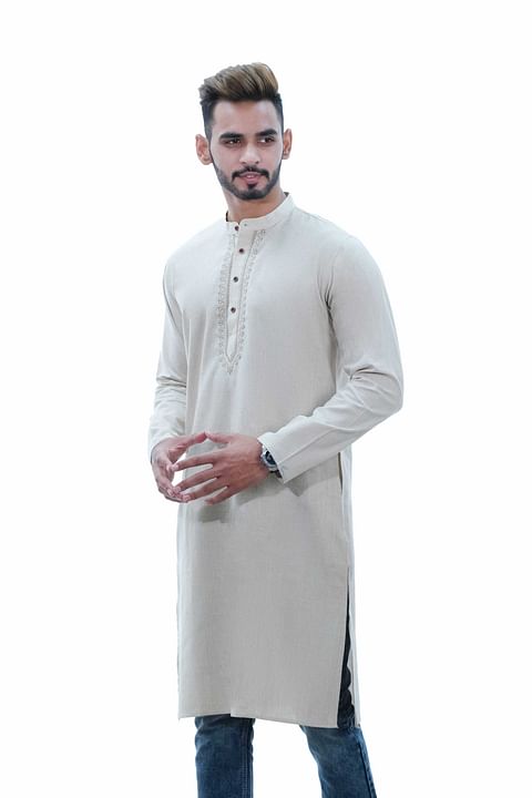 Authenzaa Estalio Full Sleeve Kurta TR-ET1001, Off White 
