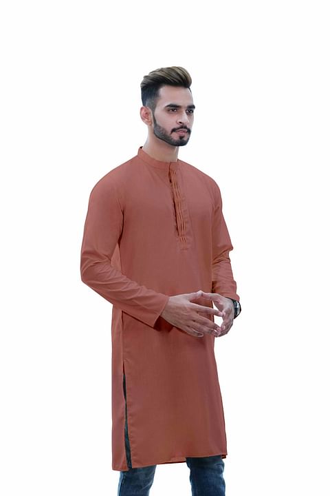 Authenzaa Estalio Full Sleeve Kurta TR-ET1001, Pink