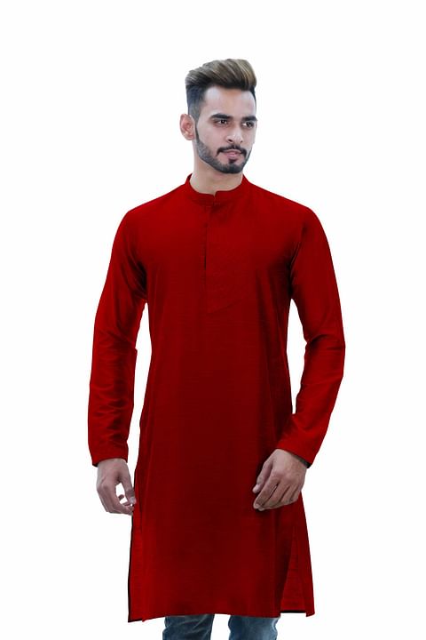 Authenzaa Estalio Full Sleeve Kurta TR-ET1001, Wine 