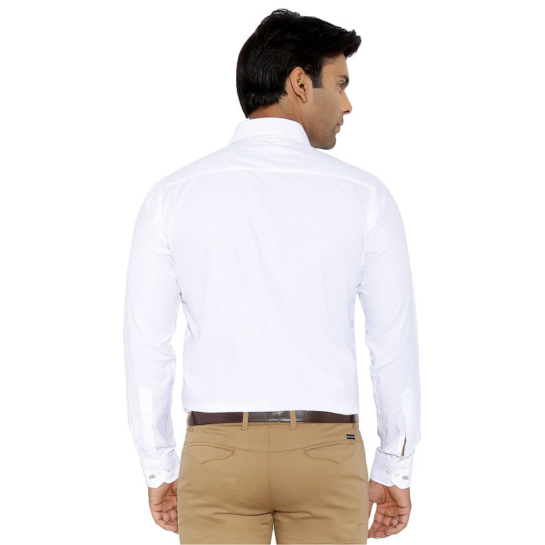 White Plain Formal Shirt with authenzaa logo