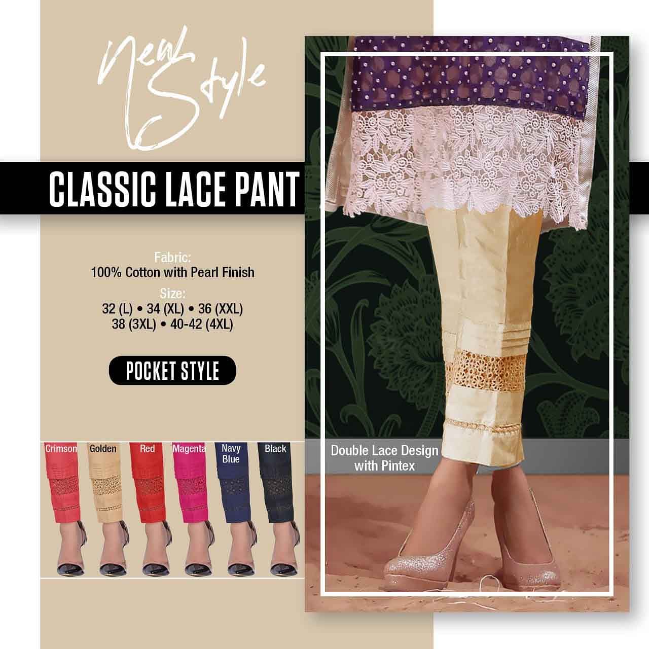 WMN PALAZZO CLASSIC LACE PANT GOLDEN