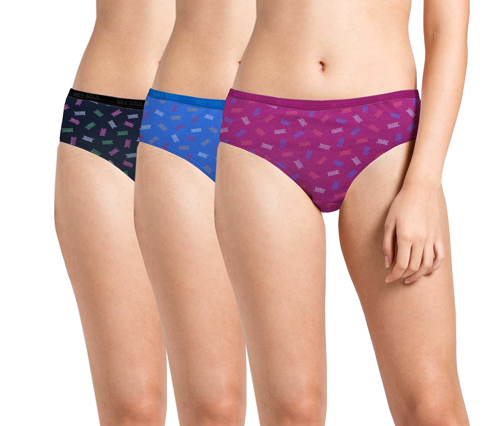 Printed Outer Elastic Panty Pack of 3 KS002 O3 Pack35