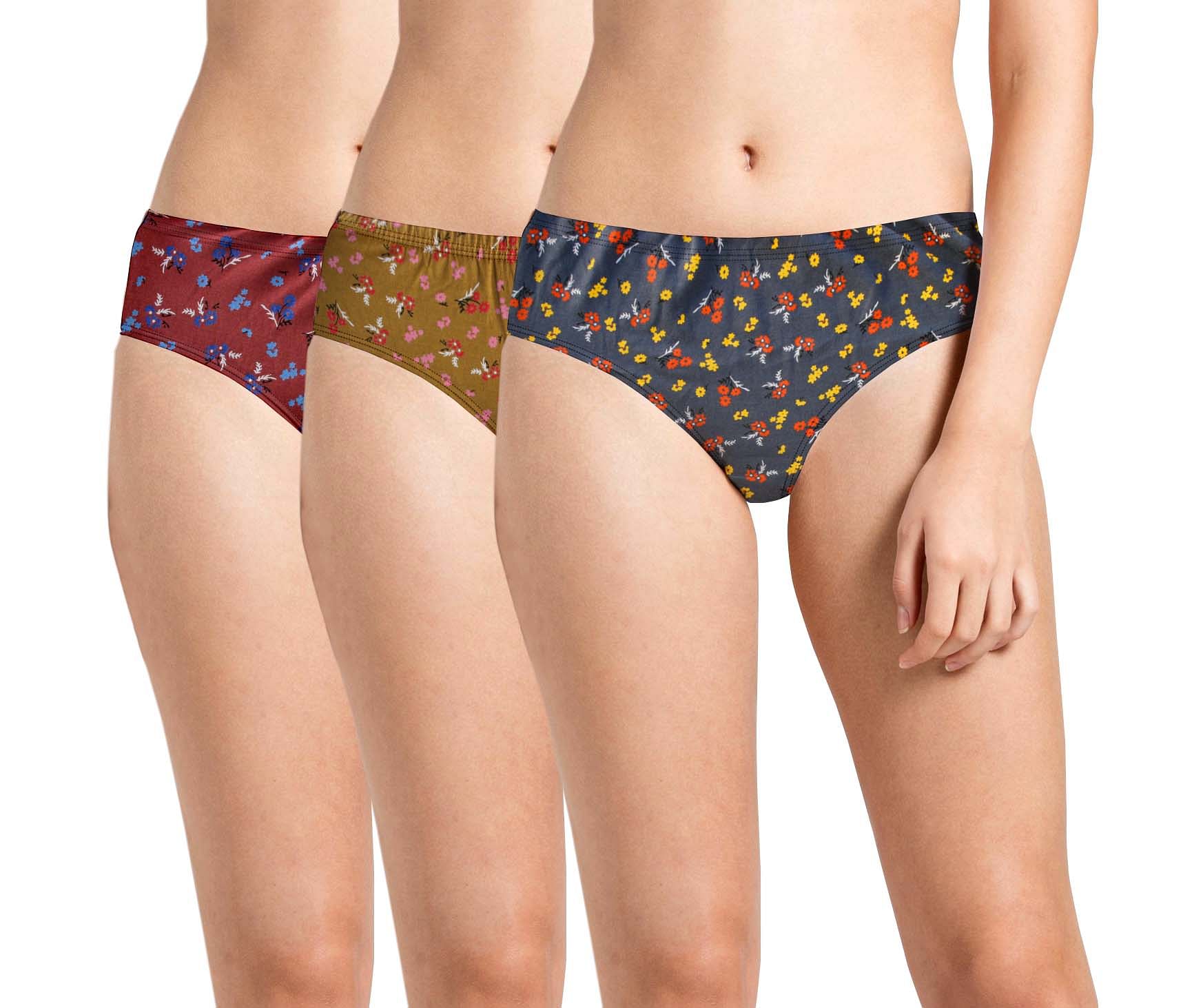 Printed Inner Elastic Panty Pack of 3 -KS004-PACK 37 3XL SIZE ONLY