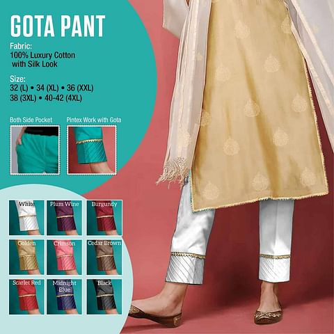 WMN PALAZZO GOTA PANT WHITE